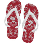 Heart Damask Flip Flops - Large (Personalized)