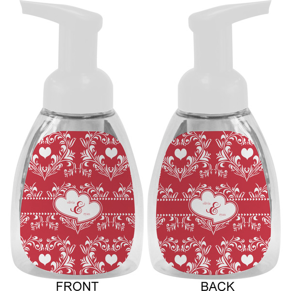 Heart Damask Foam Soap Bottle Approval - White
