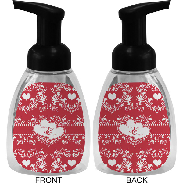 Heart Damask Foam Soap Bottle (Front & Back)