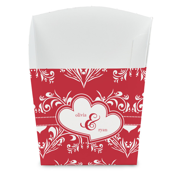 Custom Heart Damask French Fry Favor Boxes (Personalized)