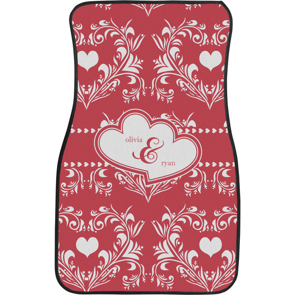 Heart Damask Front Seat Car Mat