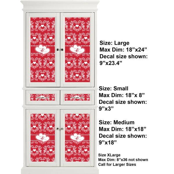 Heart Damask Full Cabinet (Show Sizes)