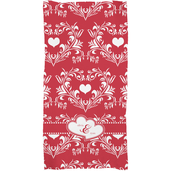 Heart Damask Full Sized Bath Towel - Apvl