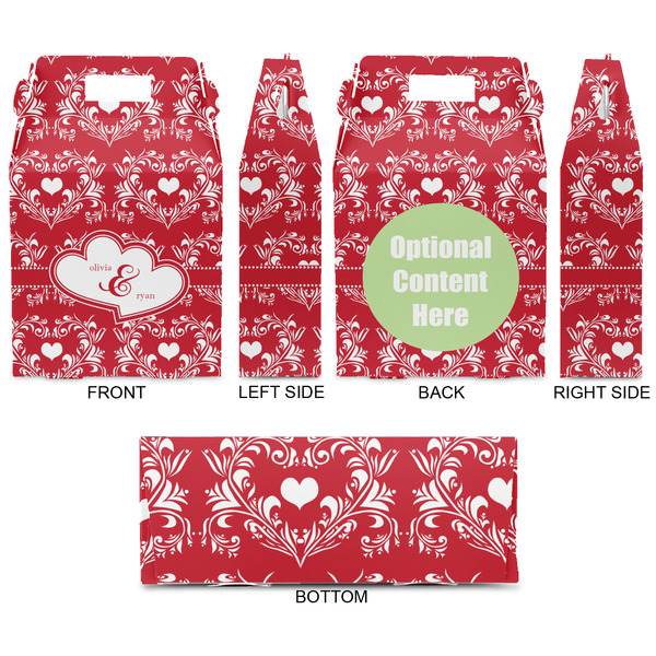Heart Damask Gable Favor Box - Approval