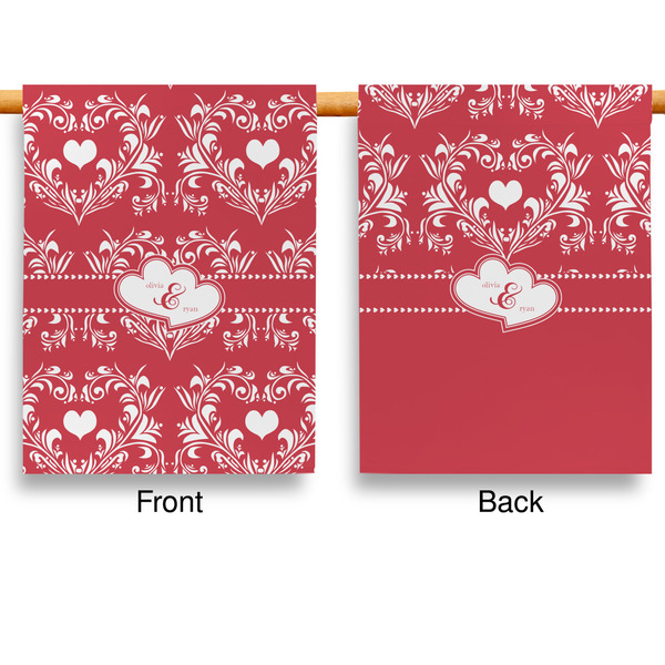 Heart Damask Garden Flags - Large - Double Sided - APPROVAL