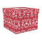 Heart Damask Gift Boxes with Lid - Canvas Wrapped - Large - Front/Main
