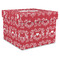 Heart Damask Gift Boxes with Lid - Canvas Wrapped - X-Large - Front/Main