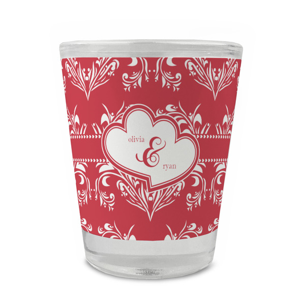 Heart Damask Glass Shot Glass - Standard - FRONT