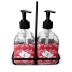 Heart Damask Glass Soap & Lotion Bottle Set (Personalized)