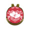 Heart Damask Golf Ball Marker - Hat Clip - Gold