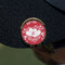Heart Damask Golf Ball Marker Hat Clip - Gold - On Hat