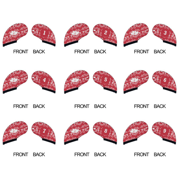 Heart Damask Golf Club Covers - APPROVAL (set of 9)