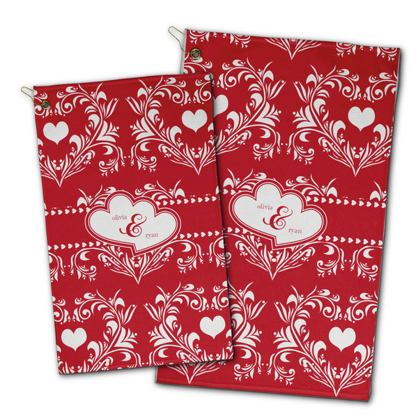 Heart Damask Golf Towel - PARENT (small and large)