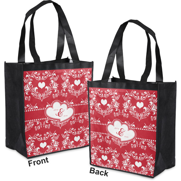 Heart Damask Grocery Bag - Apvl