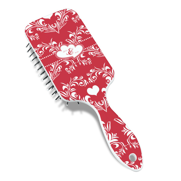 Heart Damask Hair Brush - Angle View