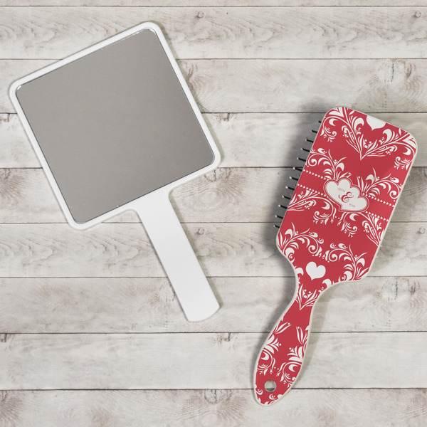 Heart Damask Hair Brush - In Context