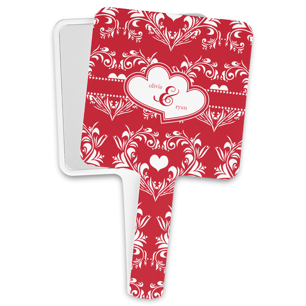 Custom Heart Damask Hand Mirror (Personalized)