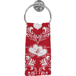 Heart Damask Hand Towel - Full Print (Personalized)