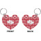 Heart Damask Heart Keychain (Front + Back)