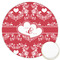 Heart Damask Printed Cookie Topper - 3.25" (Personalized)