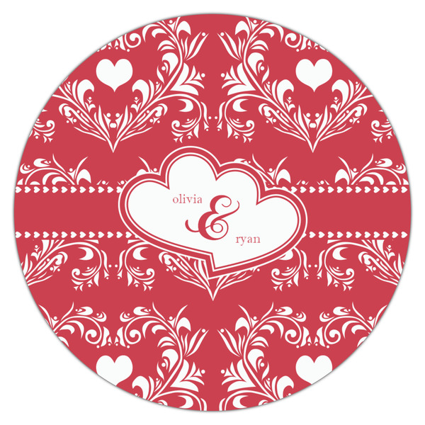 Heart Damask Icing Circle - Large - Single