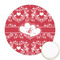 Heart Damask Printed Cookie Topper - Round (Personalized)