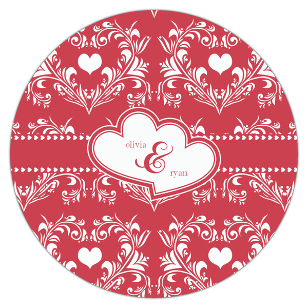 Heart Damask Icing Circle - Medium - Single
