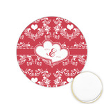 Heart Damask Printed Cookie Topper - 1.25" (Personalized)