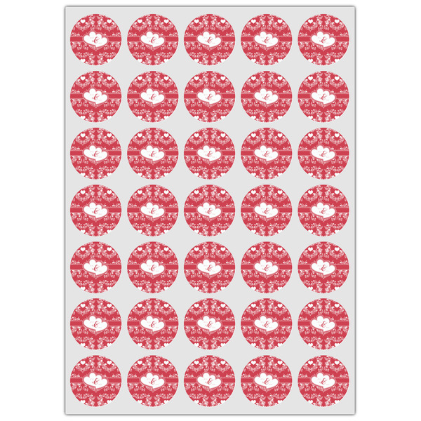 Heart Damask Icing Circle - XSmall - Set of 35