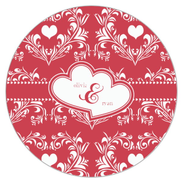 Heart Damask Icing Circle - XSmall - Single