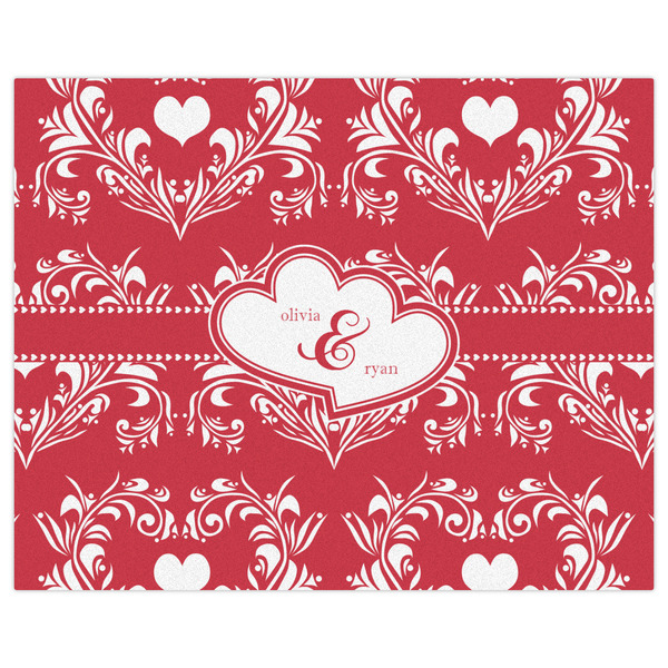 Heart Damask Indoor / Outdoor Rug - 8'x10' - Front Flat