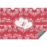 Heart Damask Indoor / Outdoor Rug - 3'x5' (Personalized)