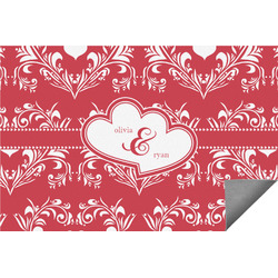 Heart Damask Indoor / Outdoor Rug - 8'x10' (Personalized)