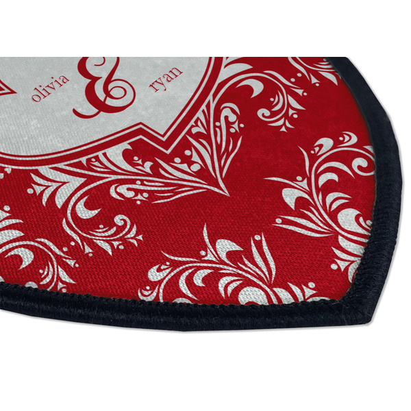 Heart Damask Iron on Shield 3 Detail