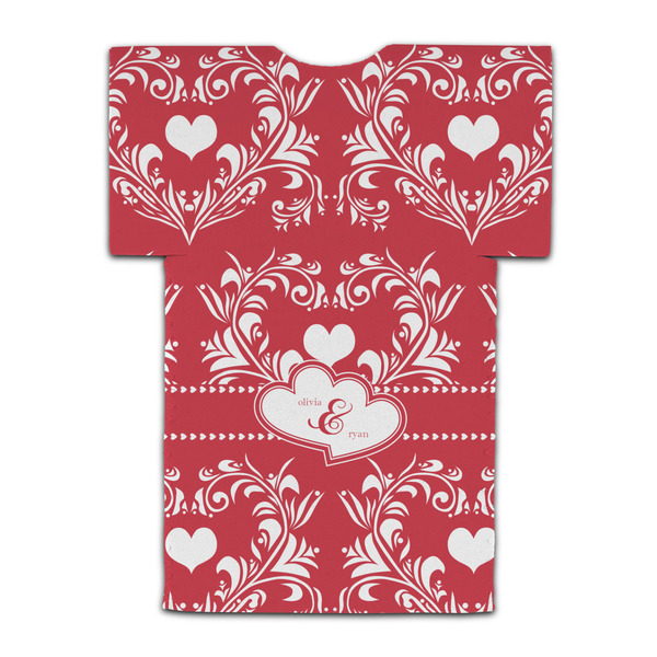 Heart Damask Jersey Bottle Cooler - BACK (flat)