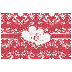 Heart Damask Jigsaw Puzzle - 1000-piece (Personalized)