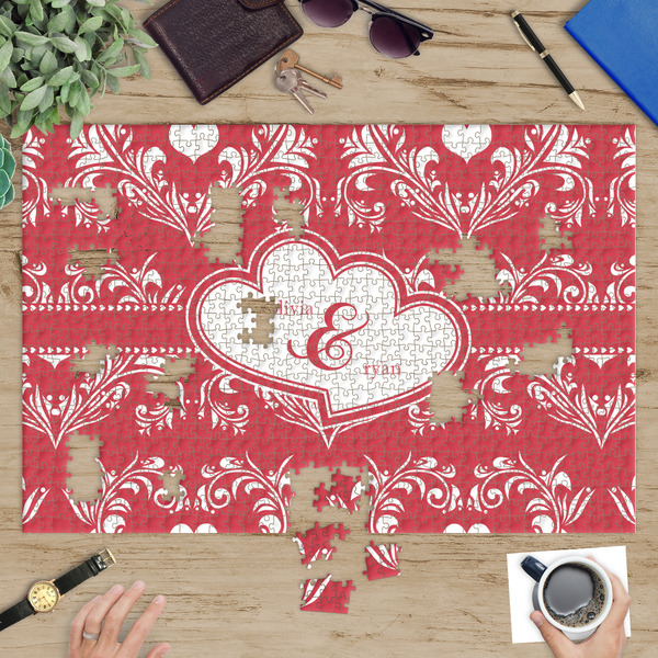 Heart Damask Jigsaw Puzzle 1014 Piece - In Context