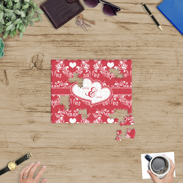 Heart Damask Jigsaw Puzzle 252 Piece - In Context