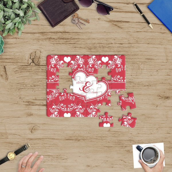 Heart Damask Jigsaw Puzzle 30 Piece - In Context