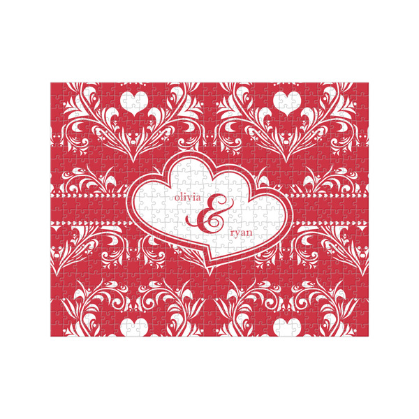 Custom Heart Damask 500 pc Jigsaw Puzzle (Personalized)