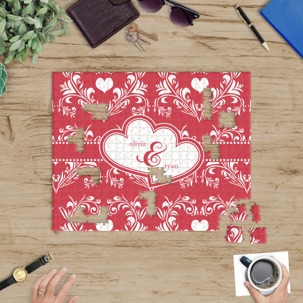 Heart Damask Jigsaw Puzzle 500 Piece - In Context