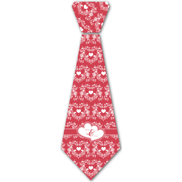 Custom Heart Damask Iron On Tie (Personalized)