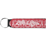 Heart Damask Neoprene Keychain Fob (Personalized)