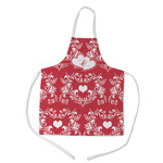 Heart Damask Kid's Apron - Medium (Personalized)