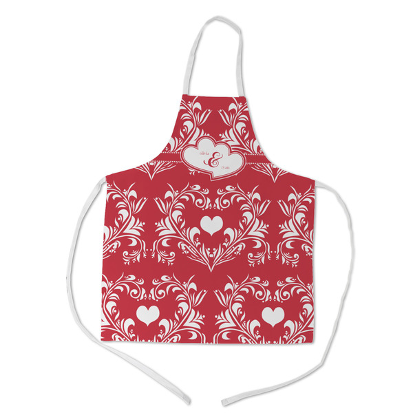 Custom Heart Damask Kid's Apron - Medium (Personalized)