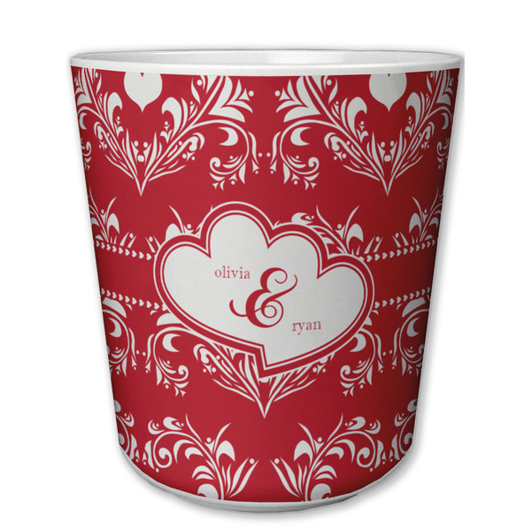 Custom Heart Damask Plastic Tumbler 6oz (Personalized)