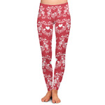 Heart Damask Ladies Leggings - Extra Small