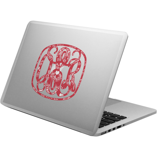 Custom Heart Damask Laptop Decal (Personalized)