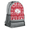 Heart Damask Large Backpack - Gray - Angled View