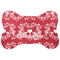 Heart Damask Bone Shaped Dog Food Mat (Personalized)